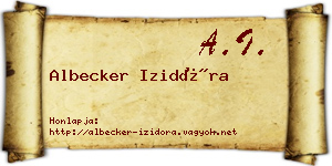 Albecker Izidóra névjegykártya